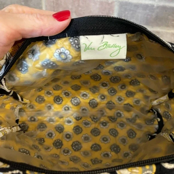 Vera Bradley Black and Gold Cosmetic Bag with Intricate Design - Picture 8 of 8